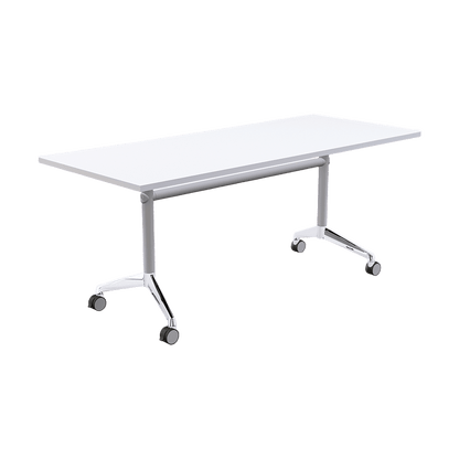 Modulus Flip Folding Mobile Office Table 1800x600 White Powdercoat White