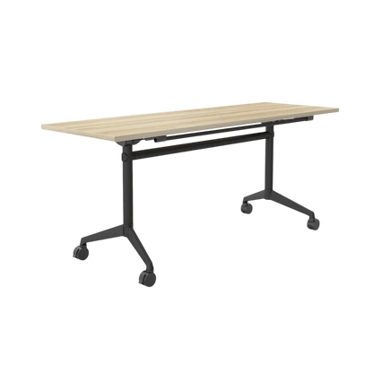 Modulus Mobile Flip Table with All Black Legs 1200x750 White