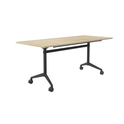 Modulus Mobile Flip Table with All Black Legs 1200x750 White