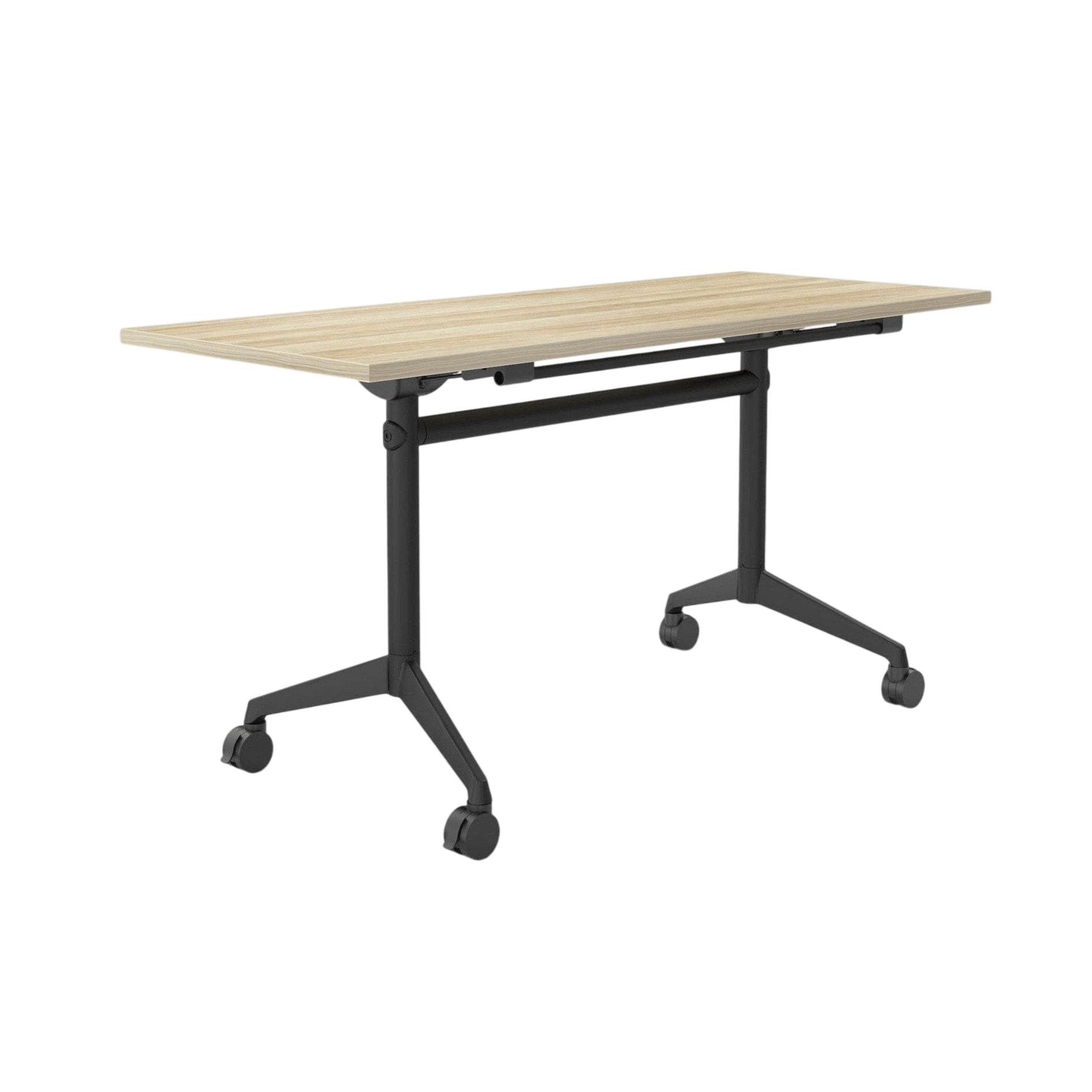 Modulus Mobile Flip Table with All Black Legs 1200x750 White