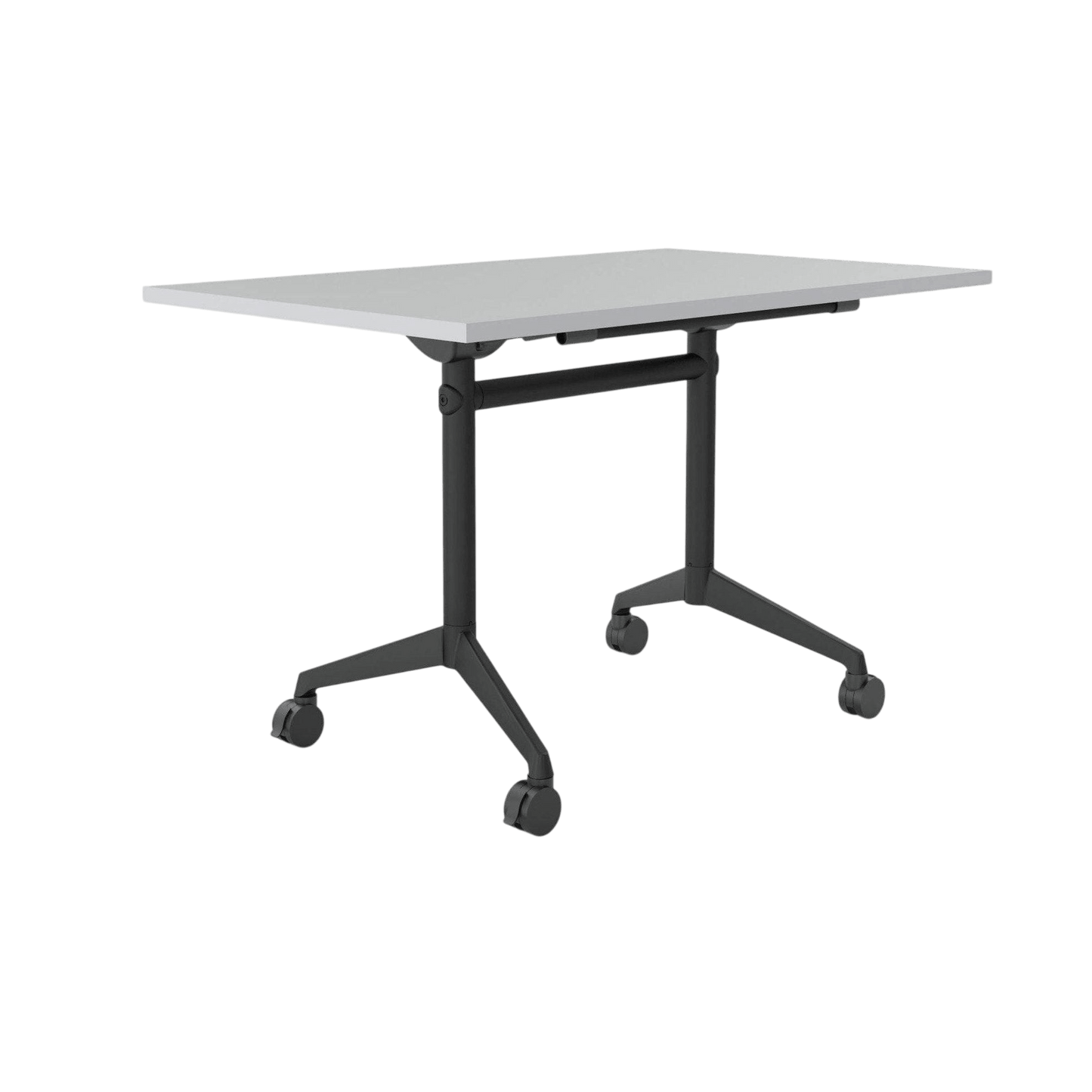 Modulus Mobile Flip Table with All Black Legs 1800x600 New Oak