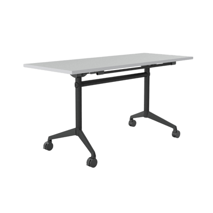 Modulus Mobile Flip Table with All Black Legs 1800x600 New Oak