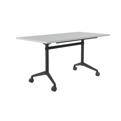 Modulus Mobile Flip Table with All Black Legs 1800x600 New Oak