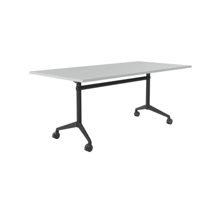 Modulus Mobile Flip Table with All Black Legs 2100x900 White