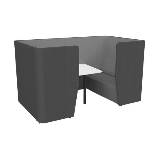 Motion Meeting 4 Seater Booth Lacquered White Ash Grey - Office Furniture Company