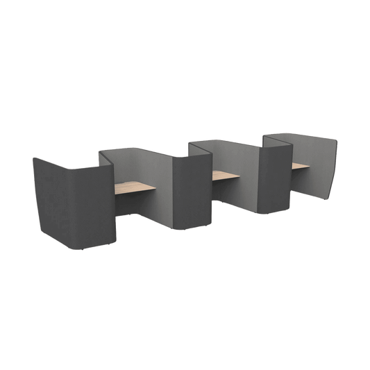 Motion Zip 6 Partition Work Pod Solid Beech - Office Furniture Company