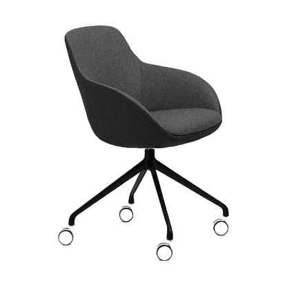 Muse Meeting Chair 4 Way Swivel Base Fixed Height Black Powdercoat - Office Furniture Company