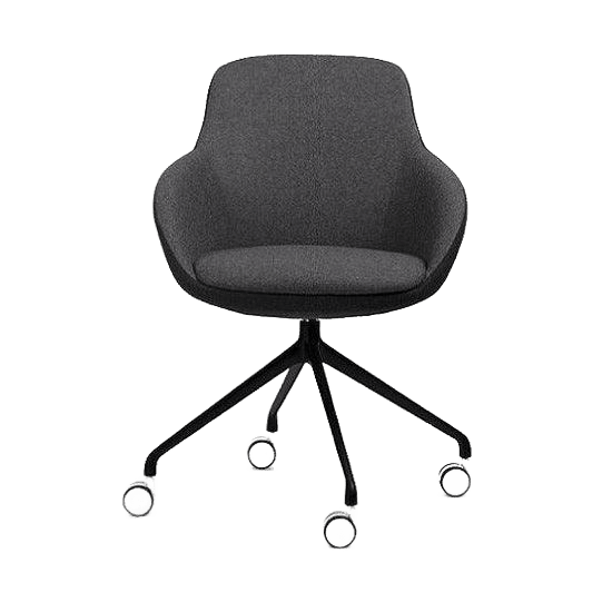 Muse Meeting Chair 5 Way Swivel Base Adjustable Height Black Powdercoat - Office Furniture Company
