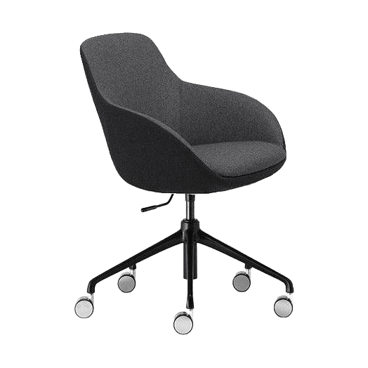 Muse Meeting Chair 5 Way Swivel Base Adjustable Height / Black Metal Base
