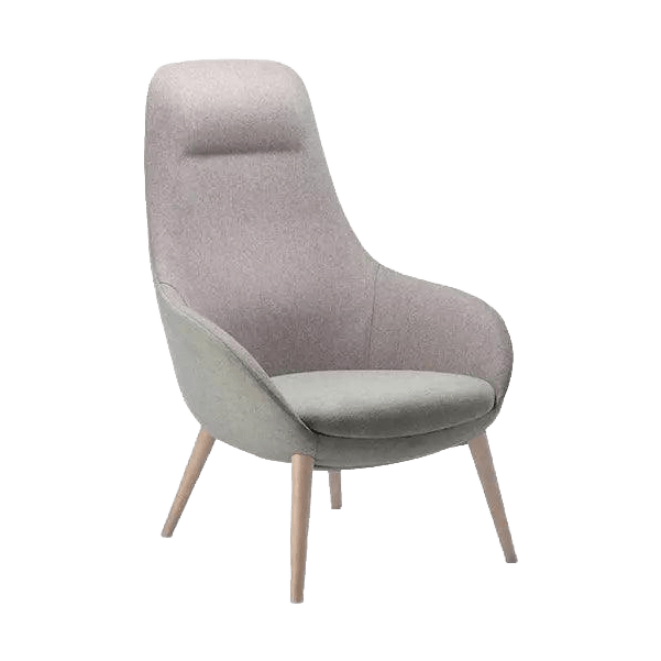 Muse Plus Executive Chair in Genuine Leather 4 Leg Timber Base Oak Stain 470 Seat Height White Mink Leather