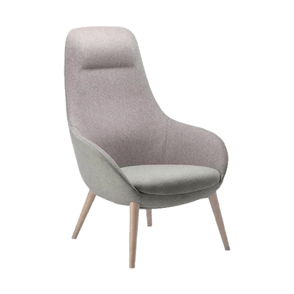 Muse Plus Executive Chair in Genuine Leather 4 Leg Timber Base Oak Stain 470 Seat Height White Mink Leather