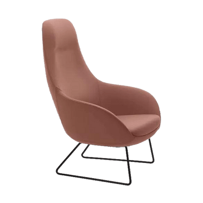 Muse Plus Executive Chair in Genuine Leather Sled - Base - Black Brown HickoryTan Leather