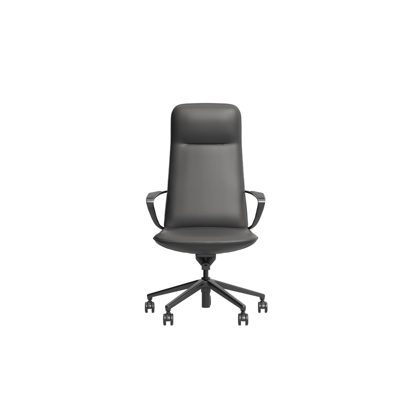 Nico High Back Leather Boardroom Chair Grey (Charcoal) Leather - Office Furniture Company