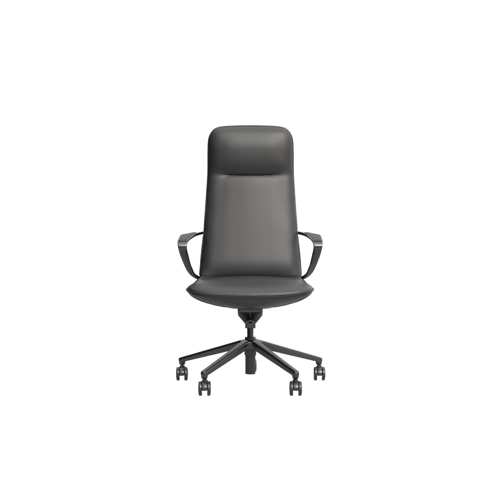 Nico High Back Leather Boardroom Chair Grey (Charcoal) Leather - Office Furniture Company