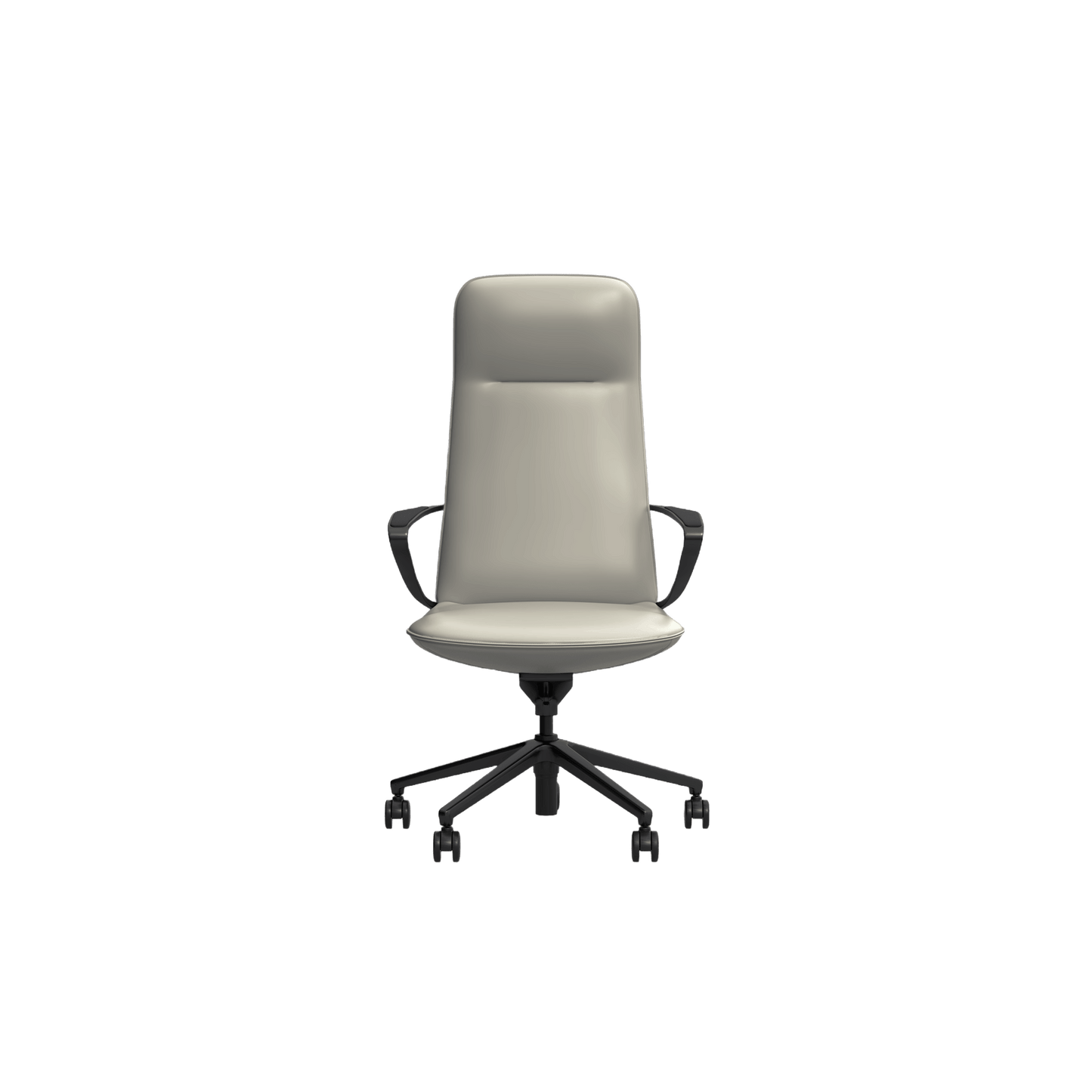 Nico High Back Leather Boardroom Chair Grey (Light Grey Leather) - Office Furniture Company