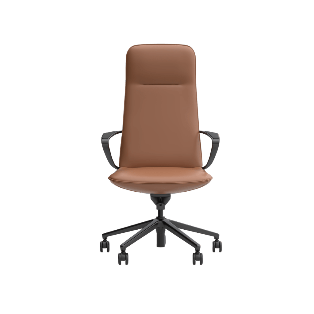 Nico High Back Leather Boardroom Chair Brown (Tan Leather)