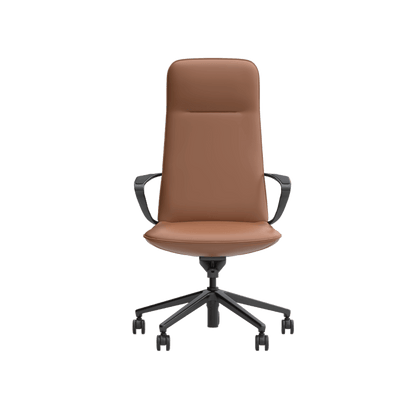 Nico High Back Leather Boardroom Chair Brown (Tan Leather)