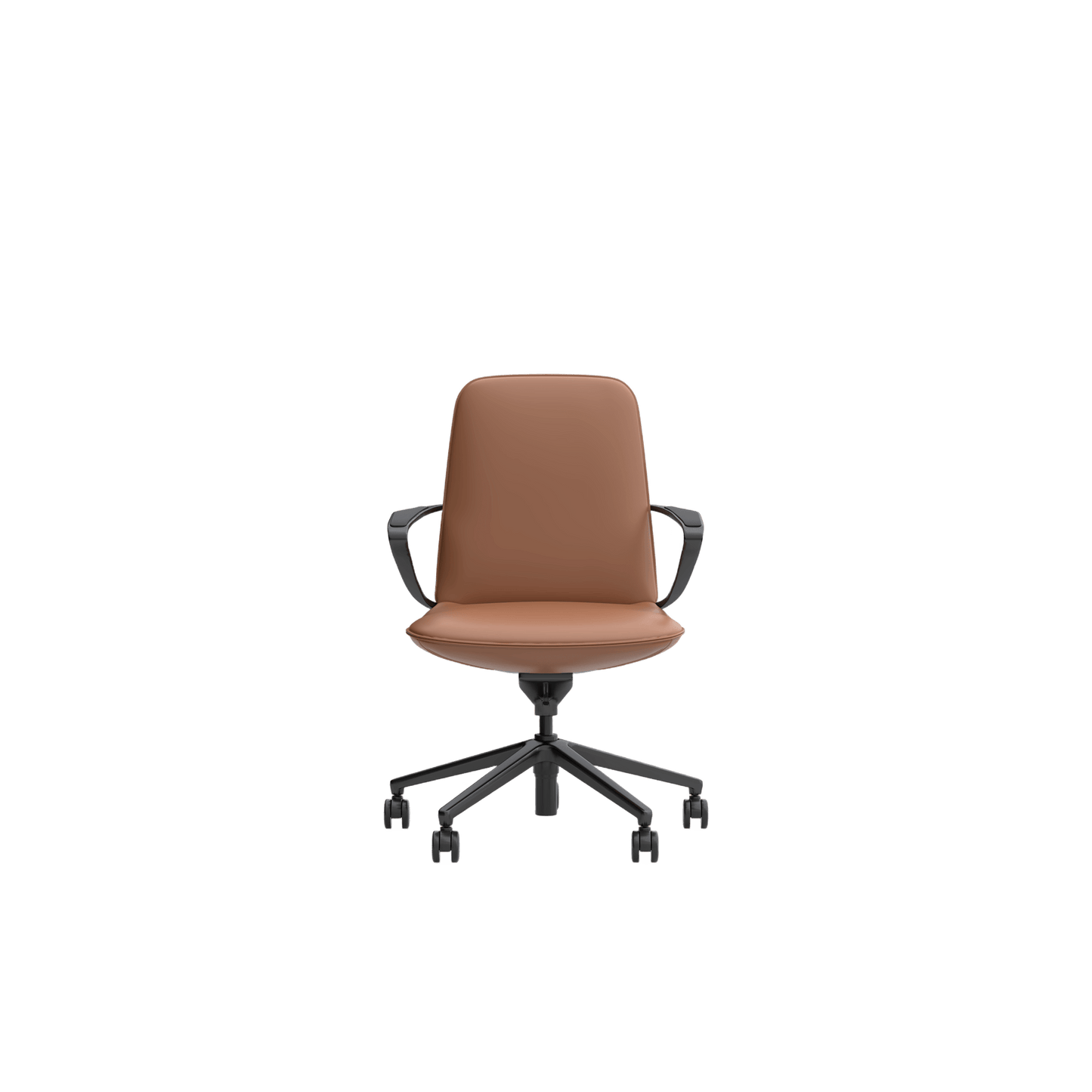 Nico Mid Back Leather Boardroom Chair Brown (Tan Leather) - Office Furniture Company