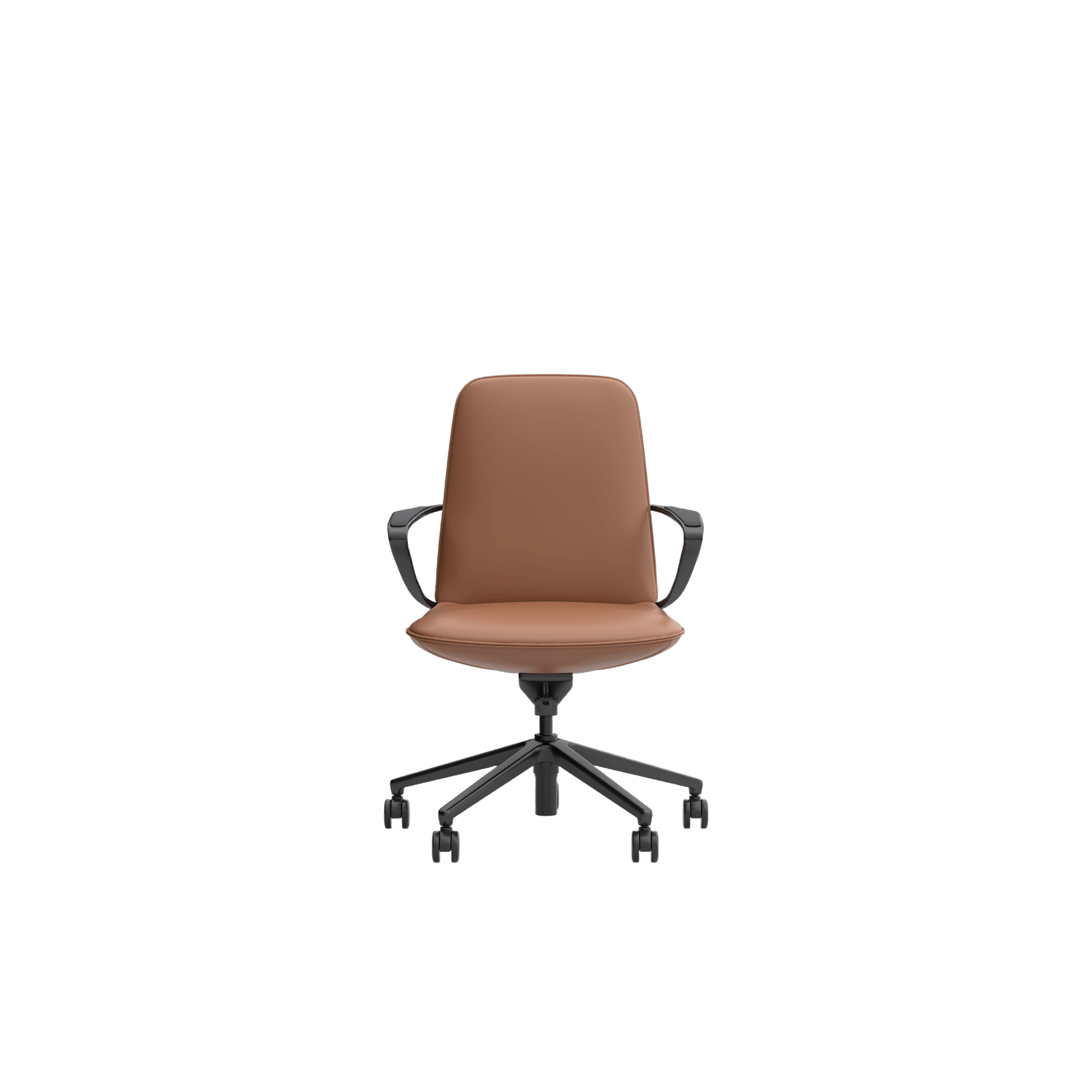 Nico Mid Back Leather Boardroom Chair Brown (Tan Leather) - Office Furniture Company