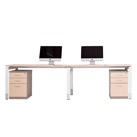 Oblique 2 Person Straight Desk 2400x750