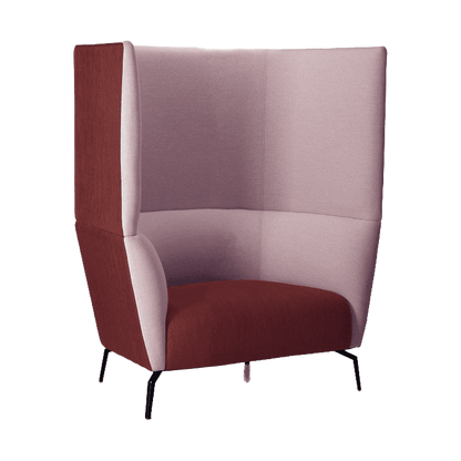 Ola High Back Sofa – 1 Seater Black Metal Base