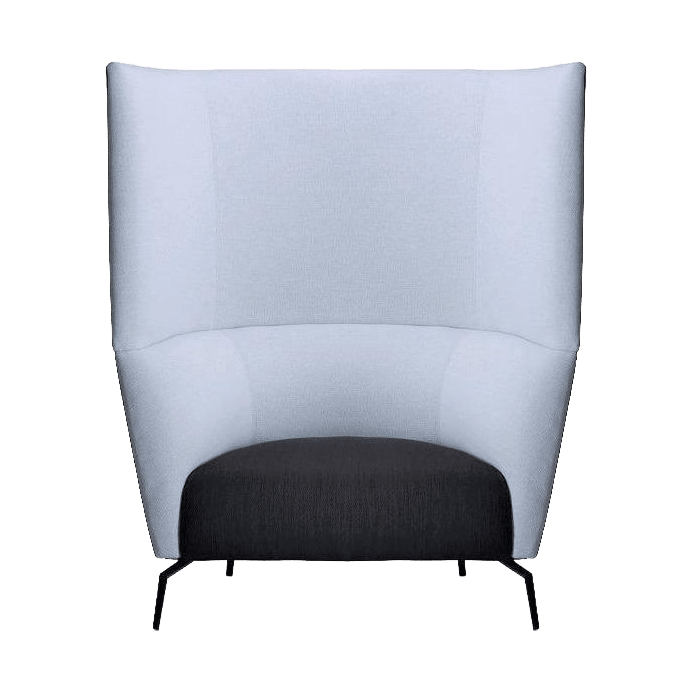 Ola High Back Sofa – 1 Seater Black Metal Base