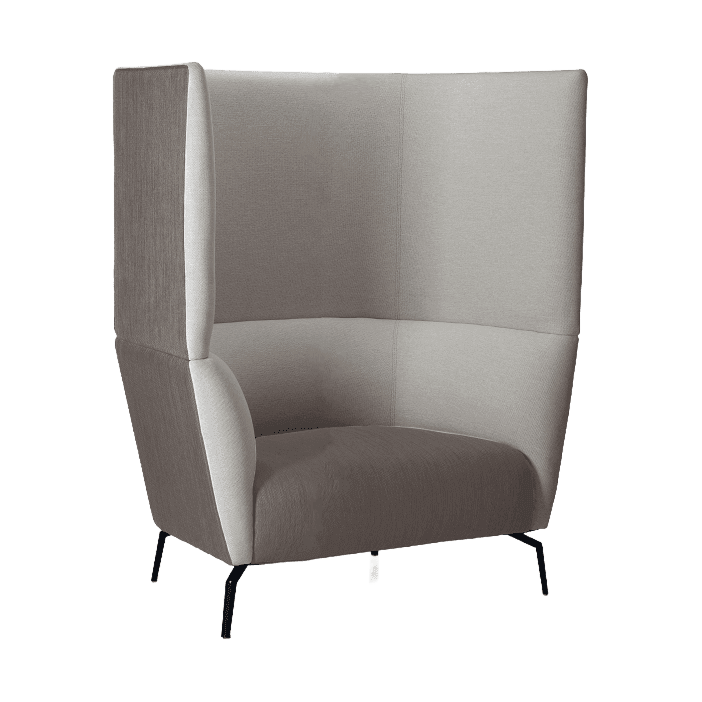 Ola High Back Sofa – 1 Seater Black Metal Base