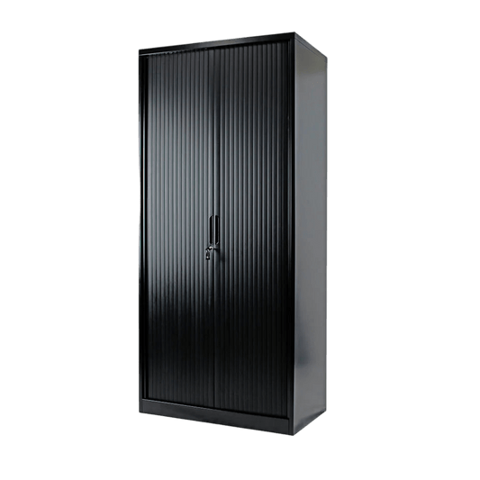 Order Tambour Cupboard Black 2 Shelves