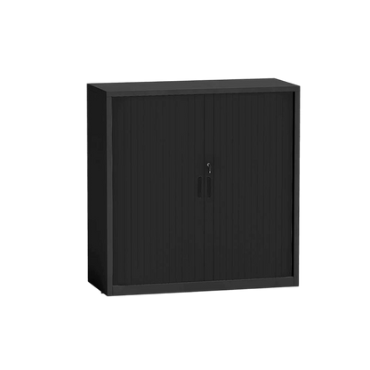 Order Tambour Cupboard Black 2 Shelves