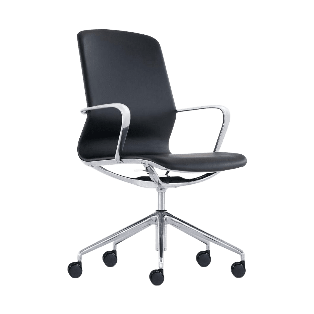 Meta Executive Meeting Chair in Black Leather Executive & Boardroom Chairs