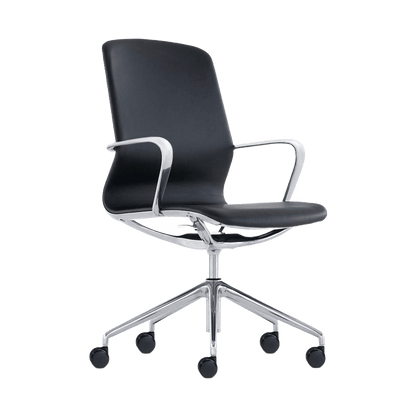Meta Executive Meeting Chair in Black Leather Executive & Boardroom Chairs