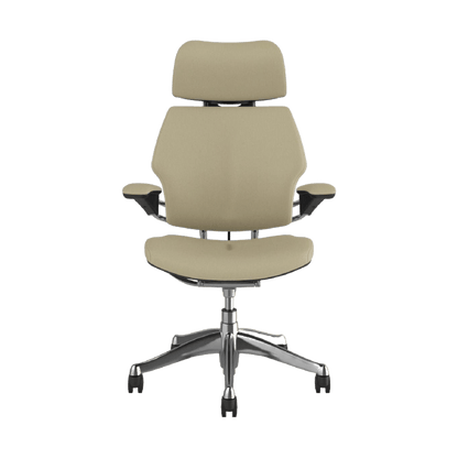 Humanscale Freedom Task Chair with Headrest in Vanilla Leather Executive & Boardroom Chairs