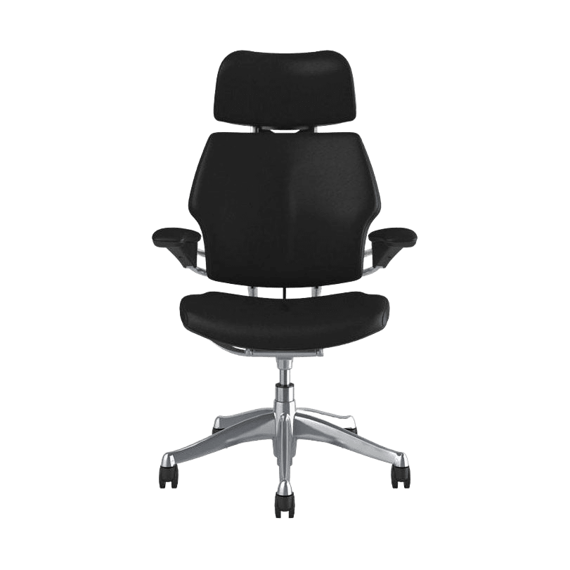 Humanscale Freedom Task Chair with Headrest in Black Leather Task & Operator Chairs