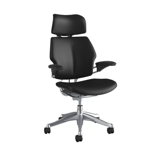 Humanscale Freedom Task Chair with Headrest in Black Leather Task & Operator Chairs