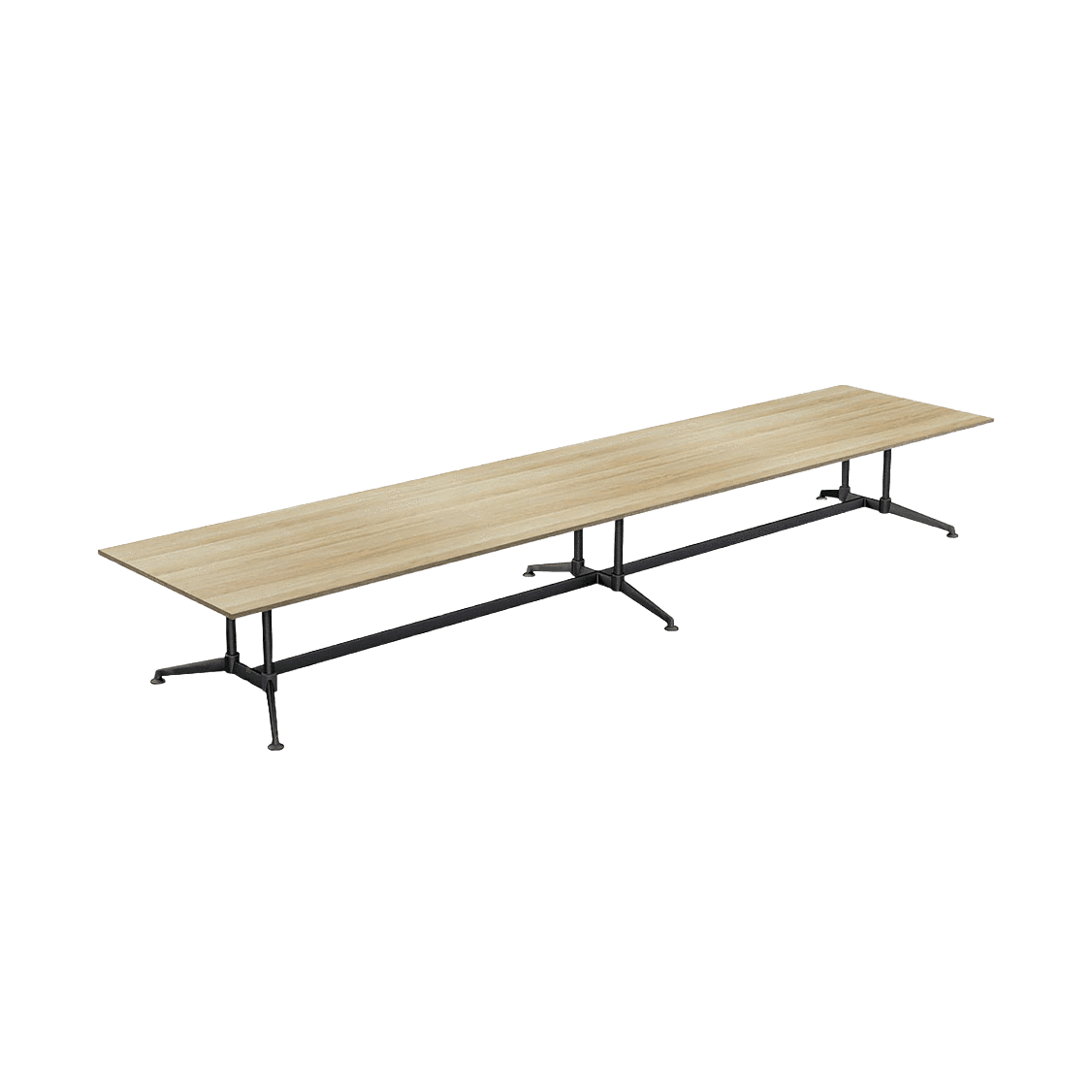 Modulus Boardroom Table with All Black Twin Post Legs Meeting & Boardroom Tables