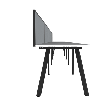 Eternity 5 Person Single Sided Workstation with Screens White Worktop Multi-Person Desks