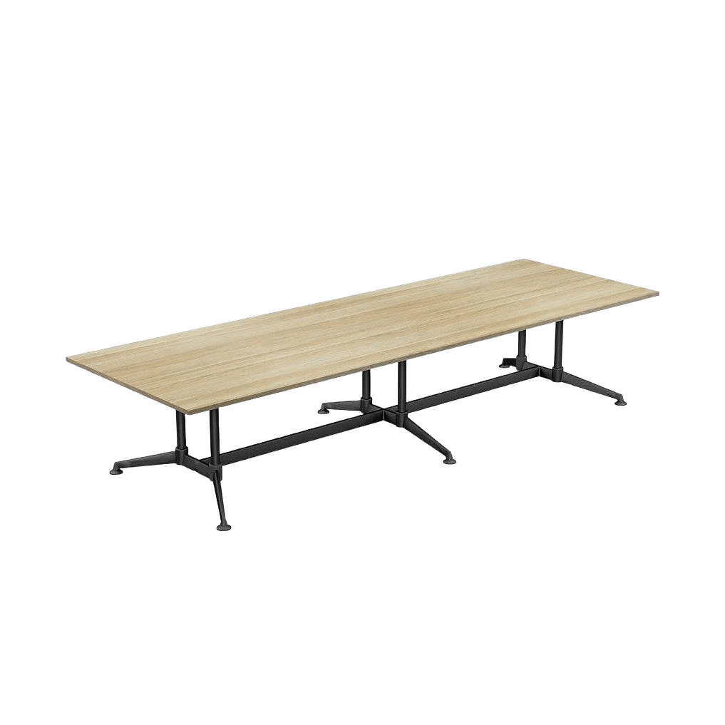Modulus Boardroom Table with All Black Twin Post Legs Meeting & Boardroom Tables