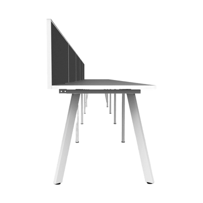 Eternity 5 Person Single Sided Workstation with Screens White Worktop Multi-Person Desks