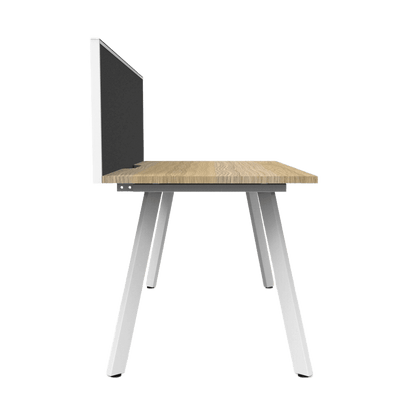 Eternity 2 Person Single Sided Workstation with Screen in Natural Oak Multi-Person Desks
