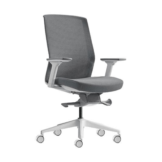 Aveya White Office Chair with Boost Adjustable Lumbar Support Task & Operator Chairs