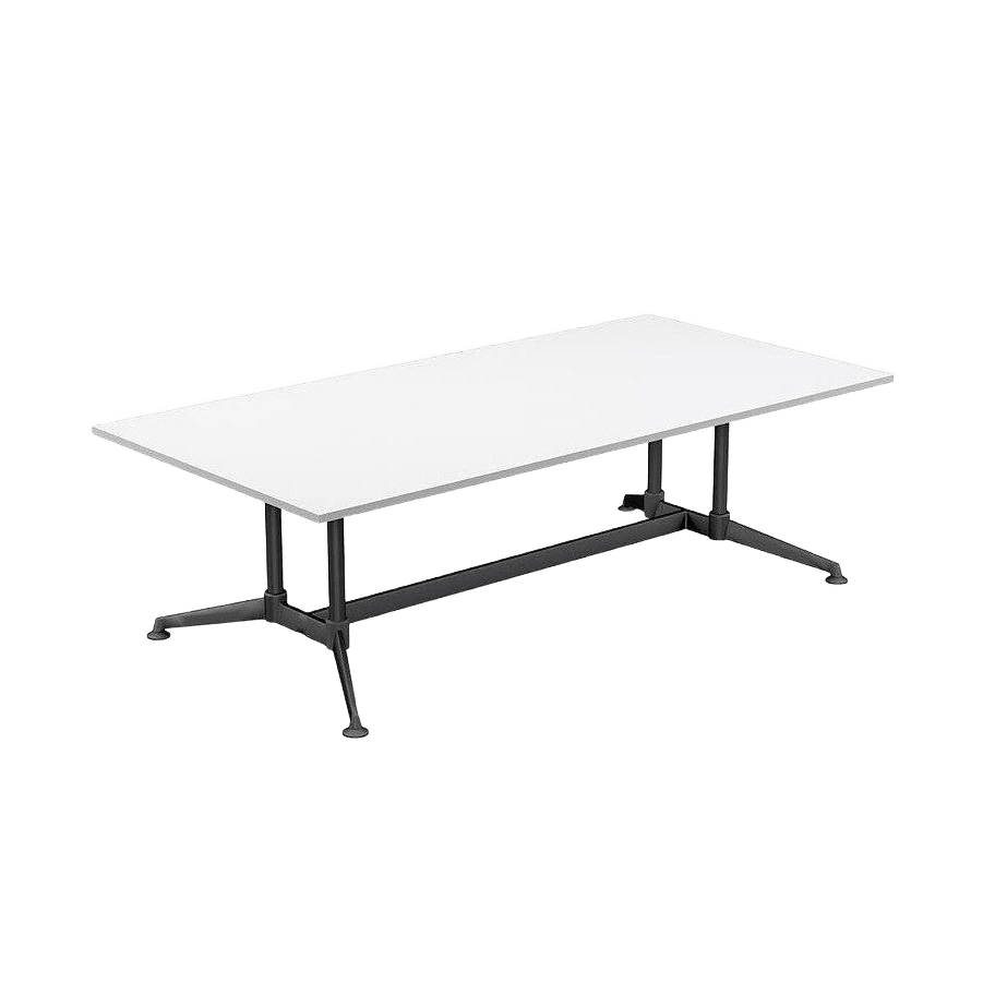 Modulus Boardroom Table with All Black Twin Post Legs Meeting & Boardroom Tables