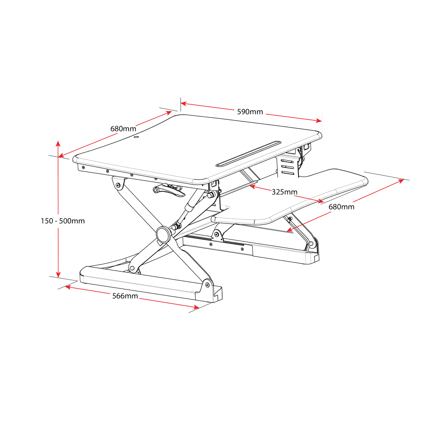 Manual Desk Riser Monitor & Desk Accessories