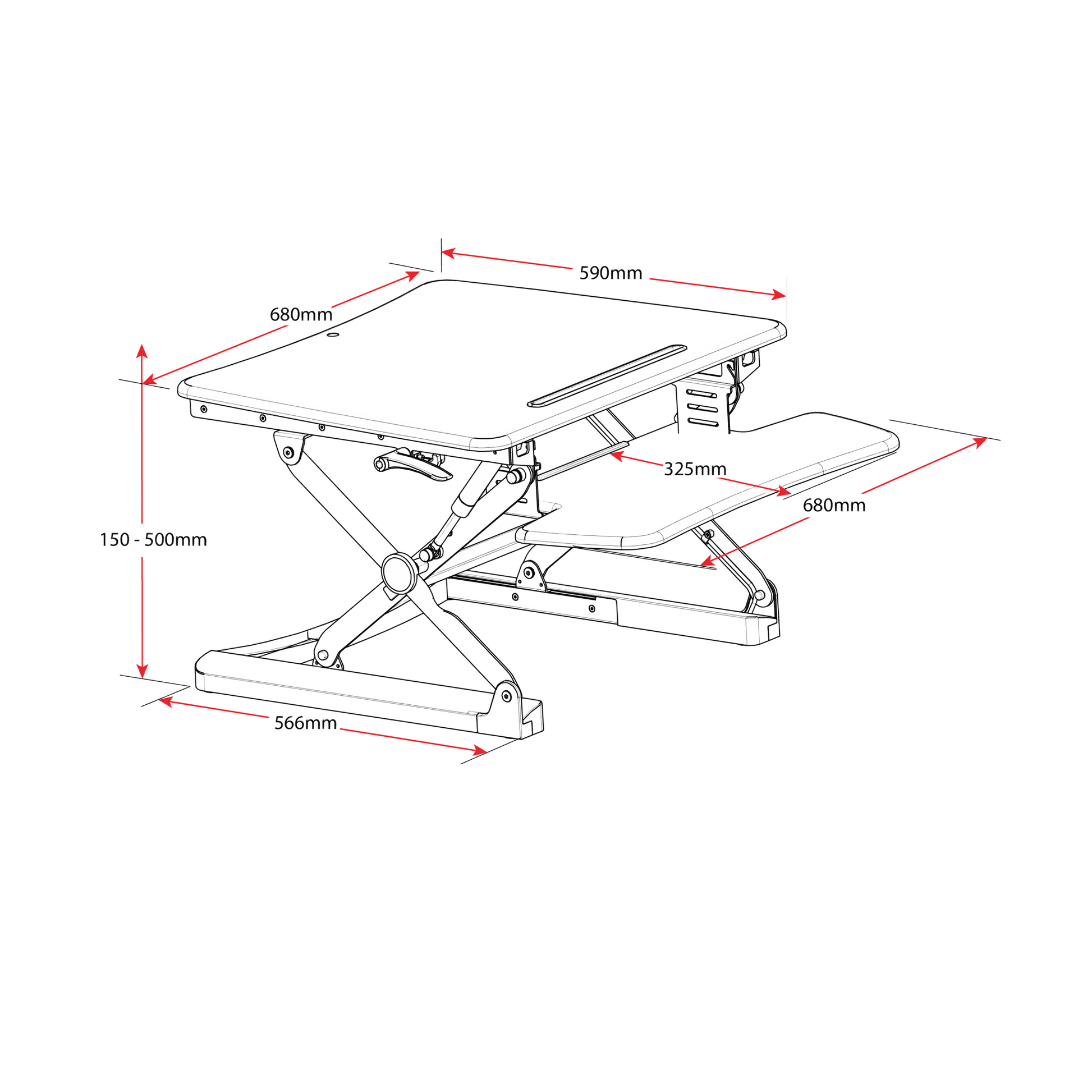 Manual Desk Riser Monitor & Desk Accessories