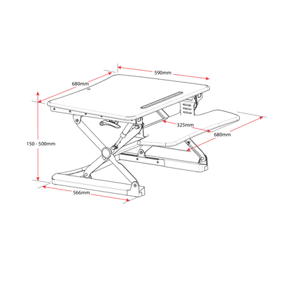 Manual Desk Riser Monitor & Desk Accessories