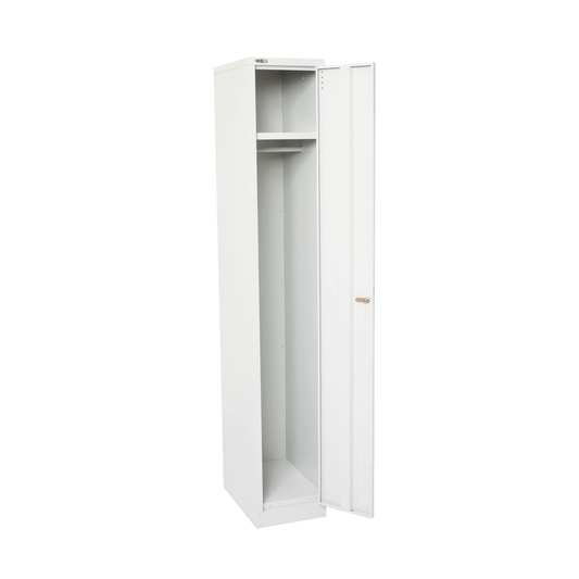 Go Single Door Steel Locker in White Lockers & Secure Storage