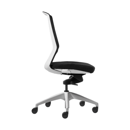 Aveya White Office Chair with Boost Adjustable Lumbar Support Task & Operator Chairs