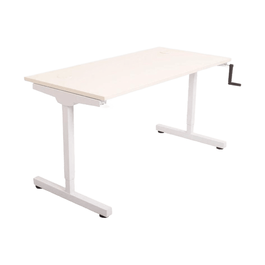 Robust Manual Winder Height Adjustable Desk Single Desks