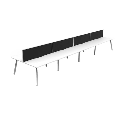 Eternity 8 Person Double Sided Workstations with Screen Multi-Person Desks