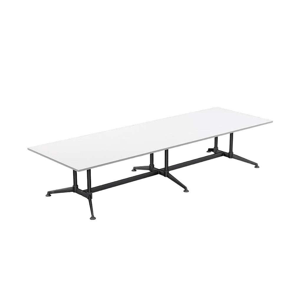 Modulus Boardroom Table with All Black Twin Post Legs Meeting & Boardroom Tables