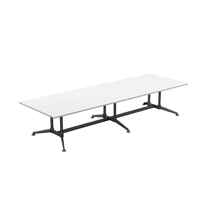 Modulus Boardroom Table with All Black Twin Post Legs Meeting & Boardroom Tables